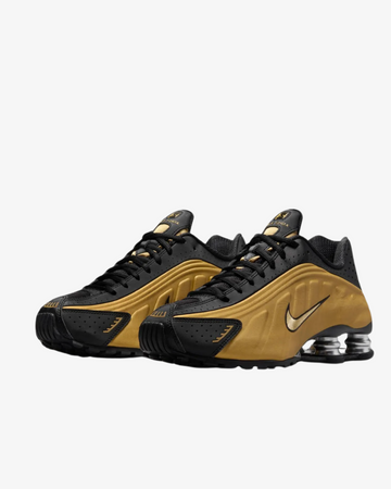 Nike Shox R4 Black Metallic Gold