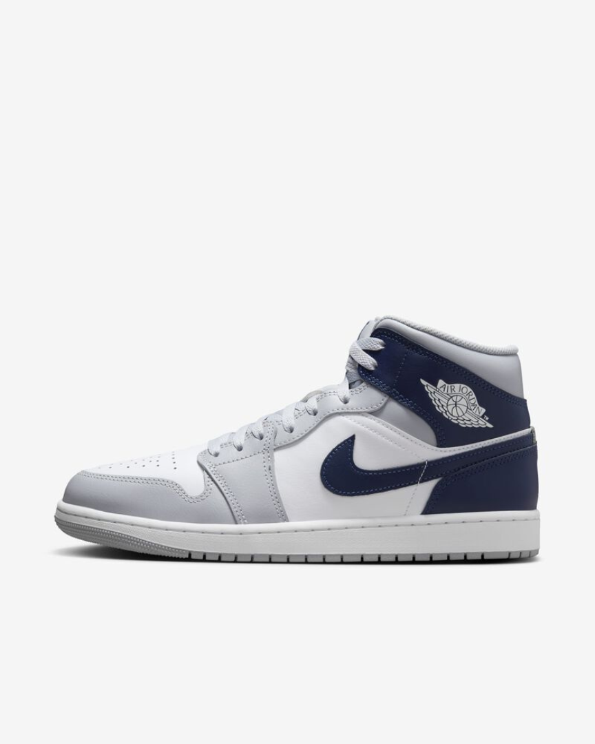 Nike Jordan 1 Mid Wolf Grey Midnight Navy